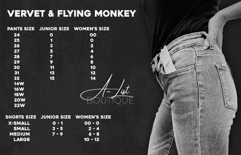 Vervet Jean Sizing Chart 