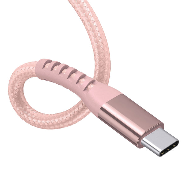 Câble USB C en nylon de 2m, USB 3.1 (USB 3.0), rose/champagne, USB A vers  câble de charge type C, câble de données : : Jeux vidéo