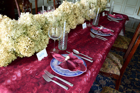 Burgundy Marble Tablescape for Thanksgiving and November