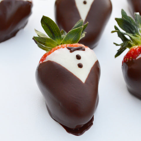 Tuxedo Black Tie Strawberry for New Years Eve Dessert 