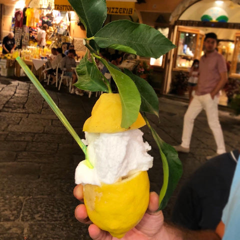 Lemon sorbet in a lemon amalfi