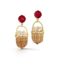 Baskets of Pearls earrings for Easter accessories
