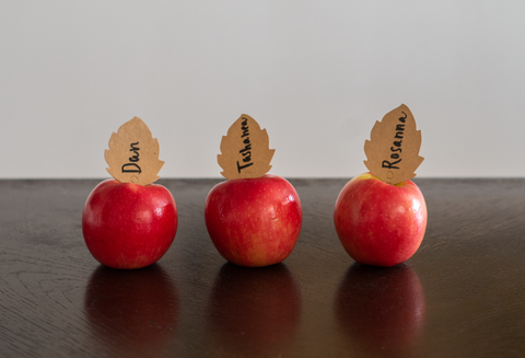 apple placecards for rosh hashanah fall holidays back to school