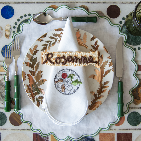 matzah place card assignment with chocolate