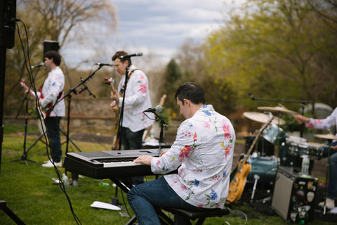 Beatles Cover Band wearing floral blazers