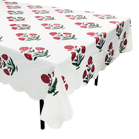 Red Poppy Tablecloth from Jaipur