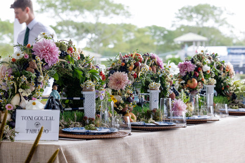 Toni Goutal's Flower and Vegetable Arch Centerpieces for Hampton Classic Horseshow