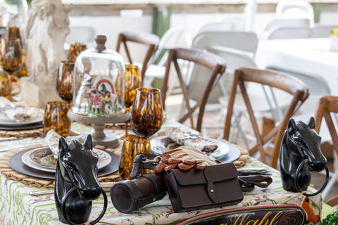 Equestrian Themed Brown and Neutral Table for Hampton Grand Prix Horse show