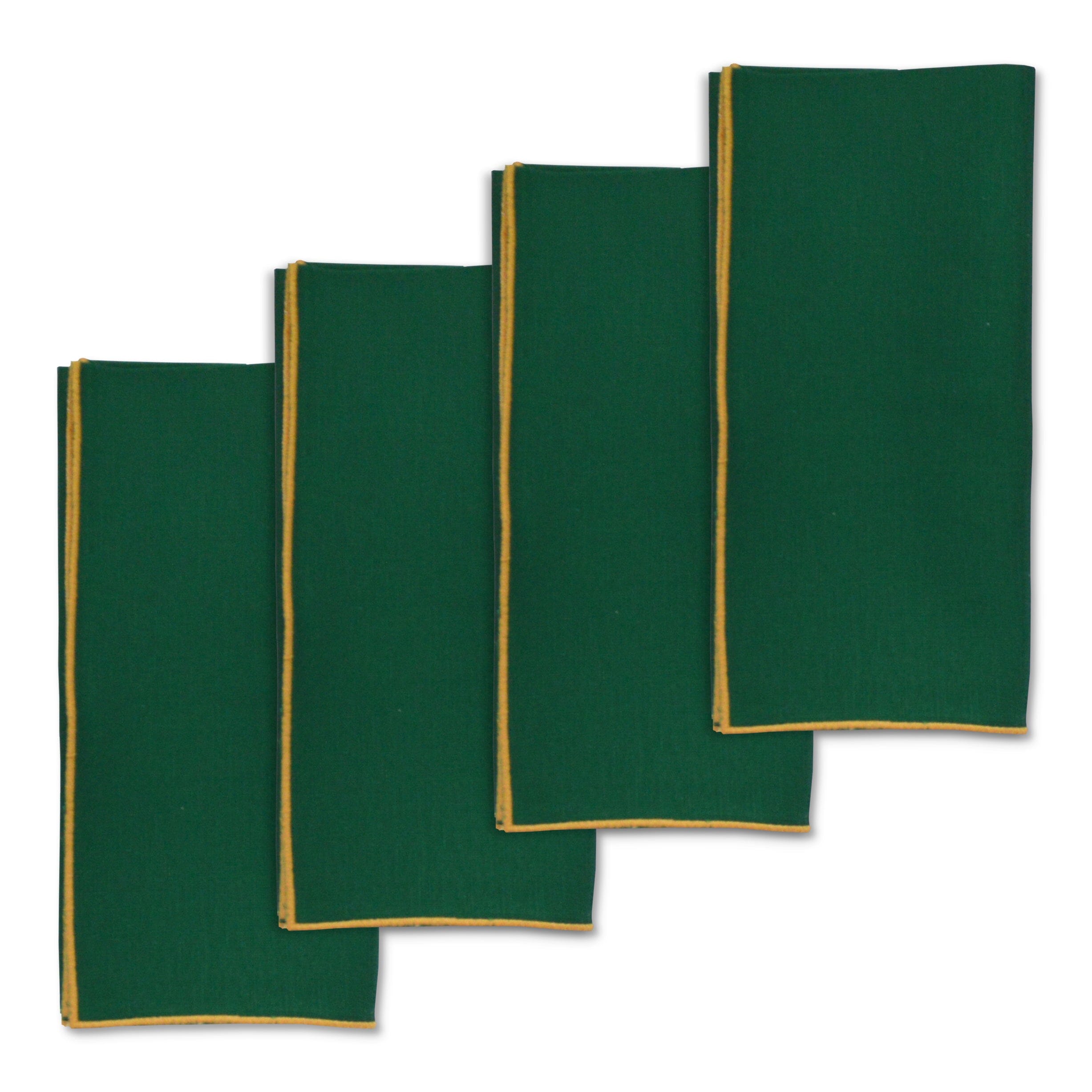 Gold & Green Dinner Napkins (4)