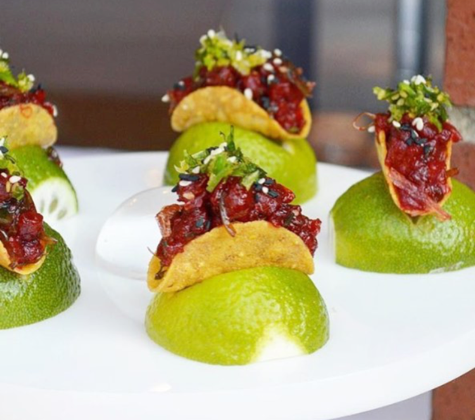 chefanie tuna tartare tacos for catering appetizers passed hors doeuvres