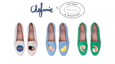 three sets of stubbs and wootton x chefanie slippers for summer 2022