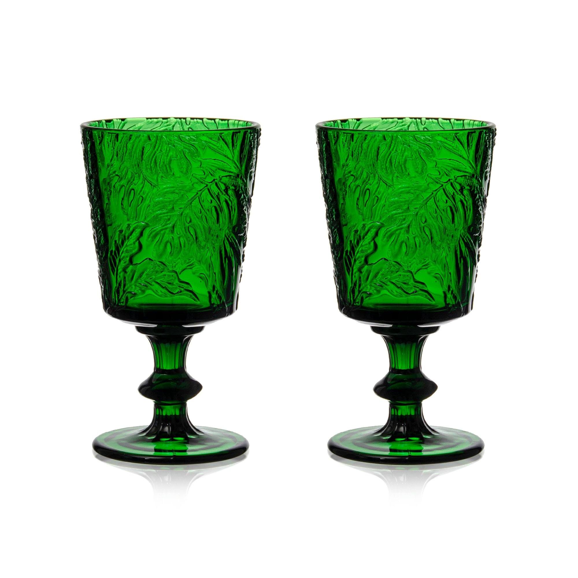 Green Embossed Stem Glasses (4)