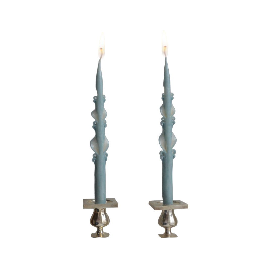 Baby Blue Baroque Tapers (2)