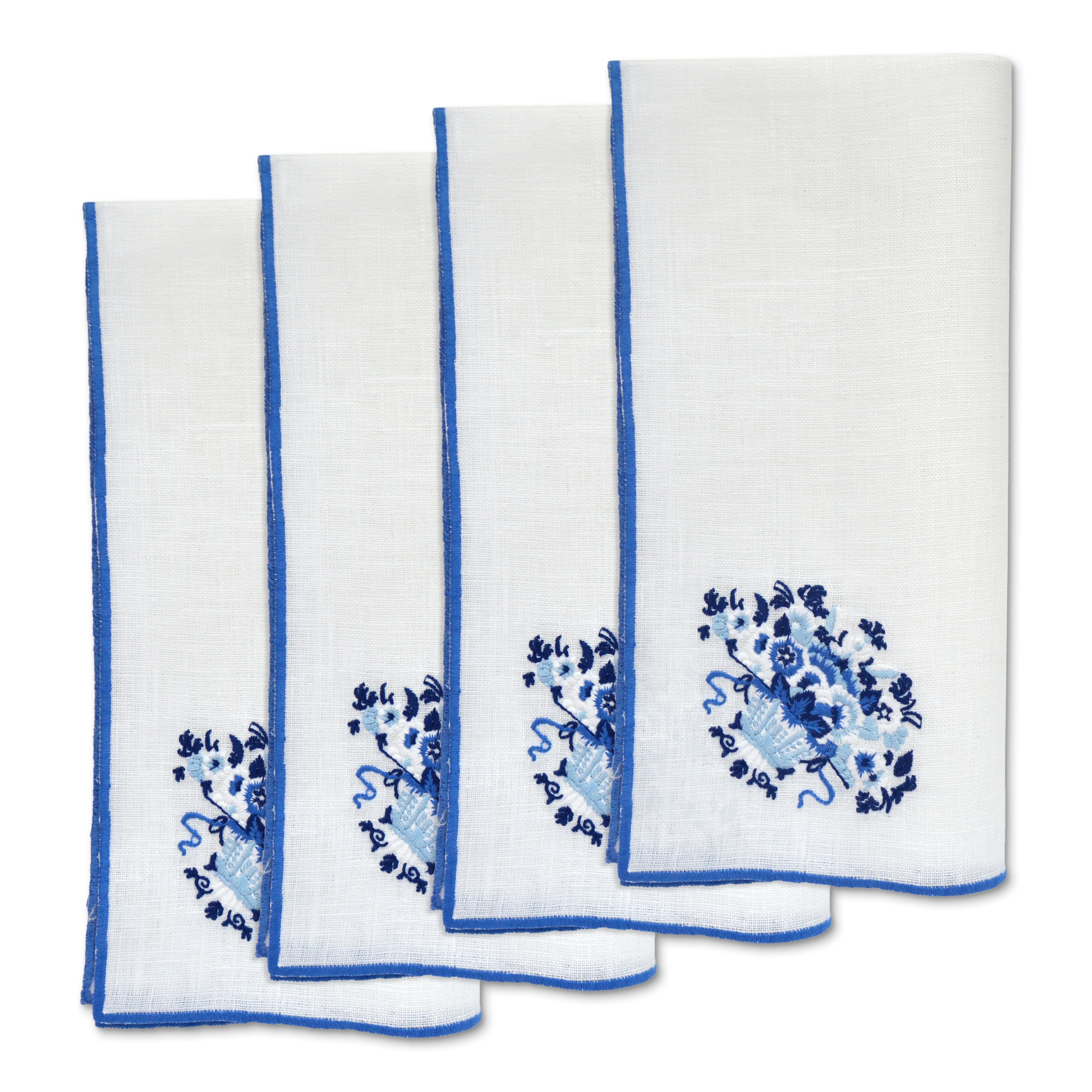 Blue Basket Dinner Napkins (4)