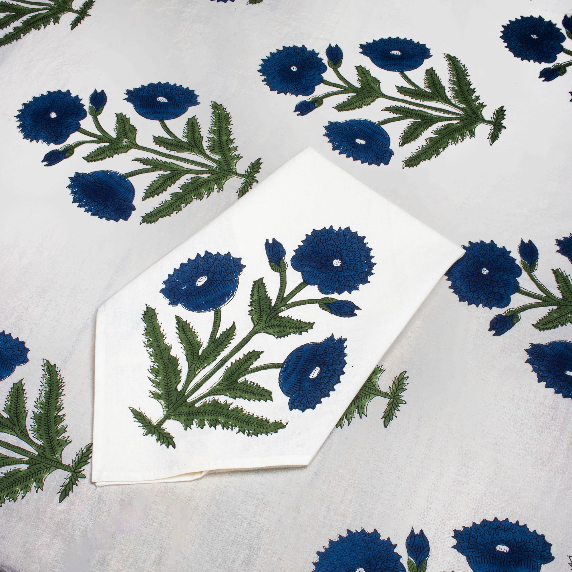 Blue Poppy Tablecloth