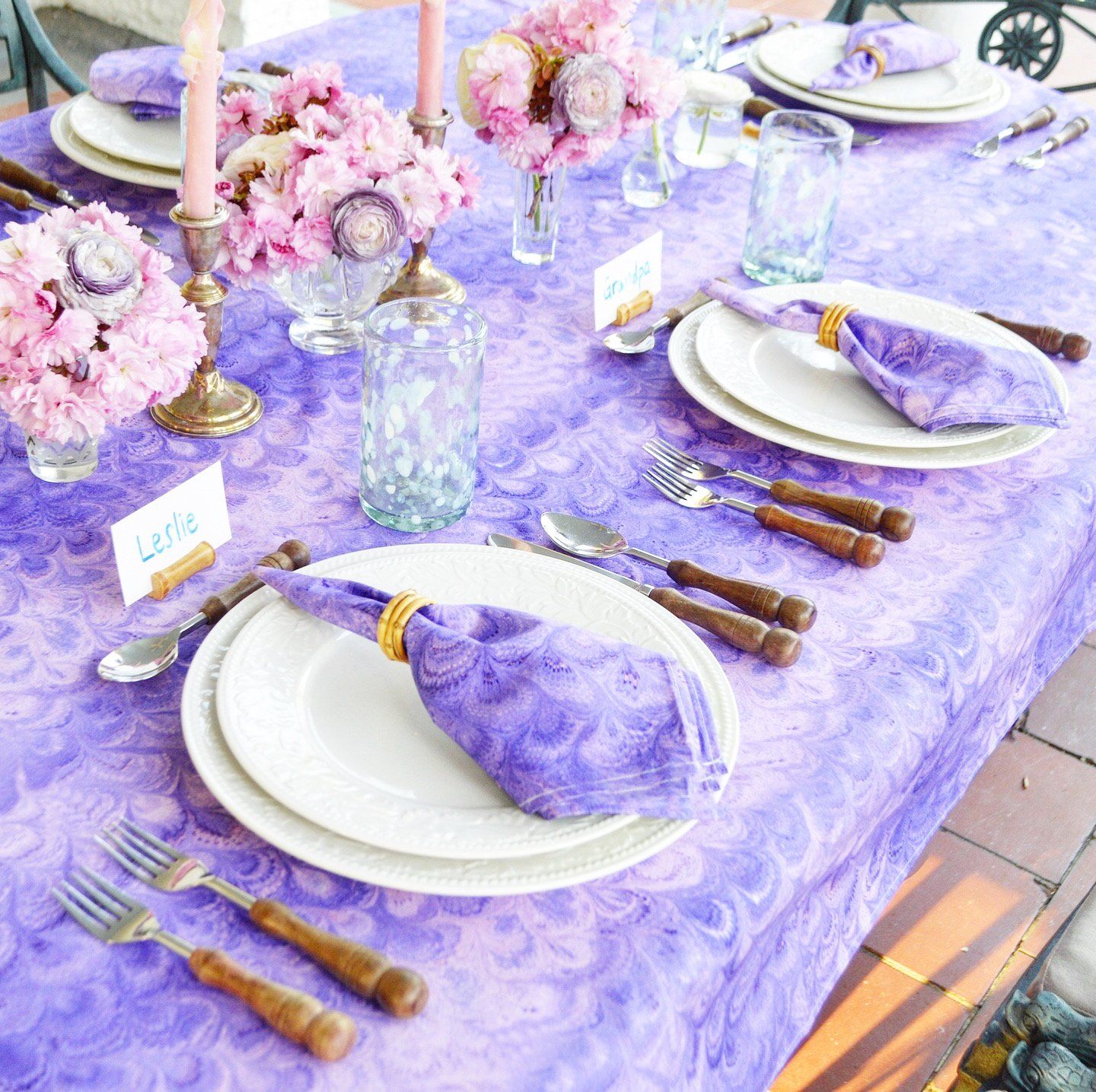 Lilac Marble Napkins (4)