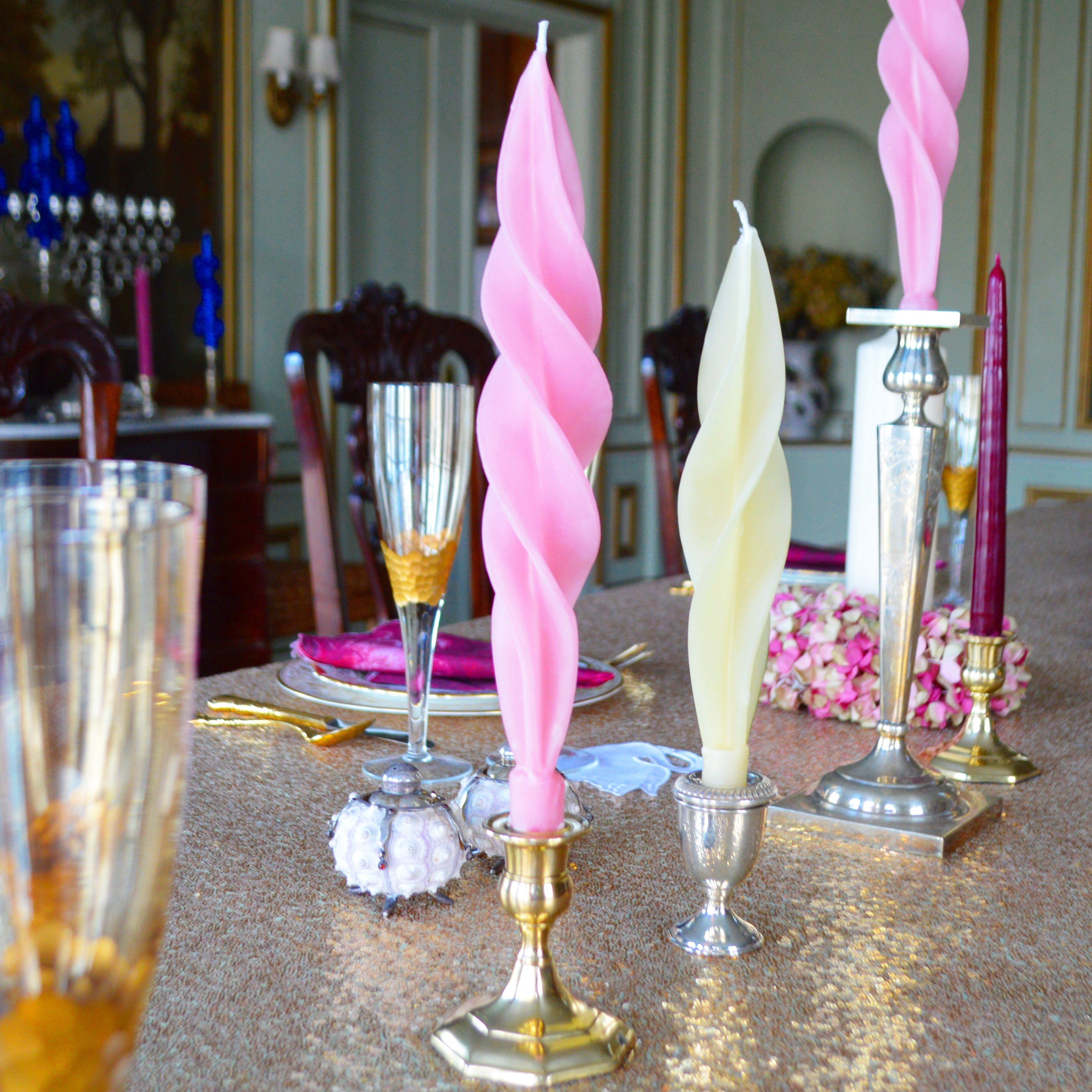 Pink Feather Candles (2)