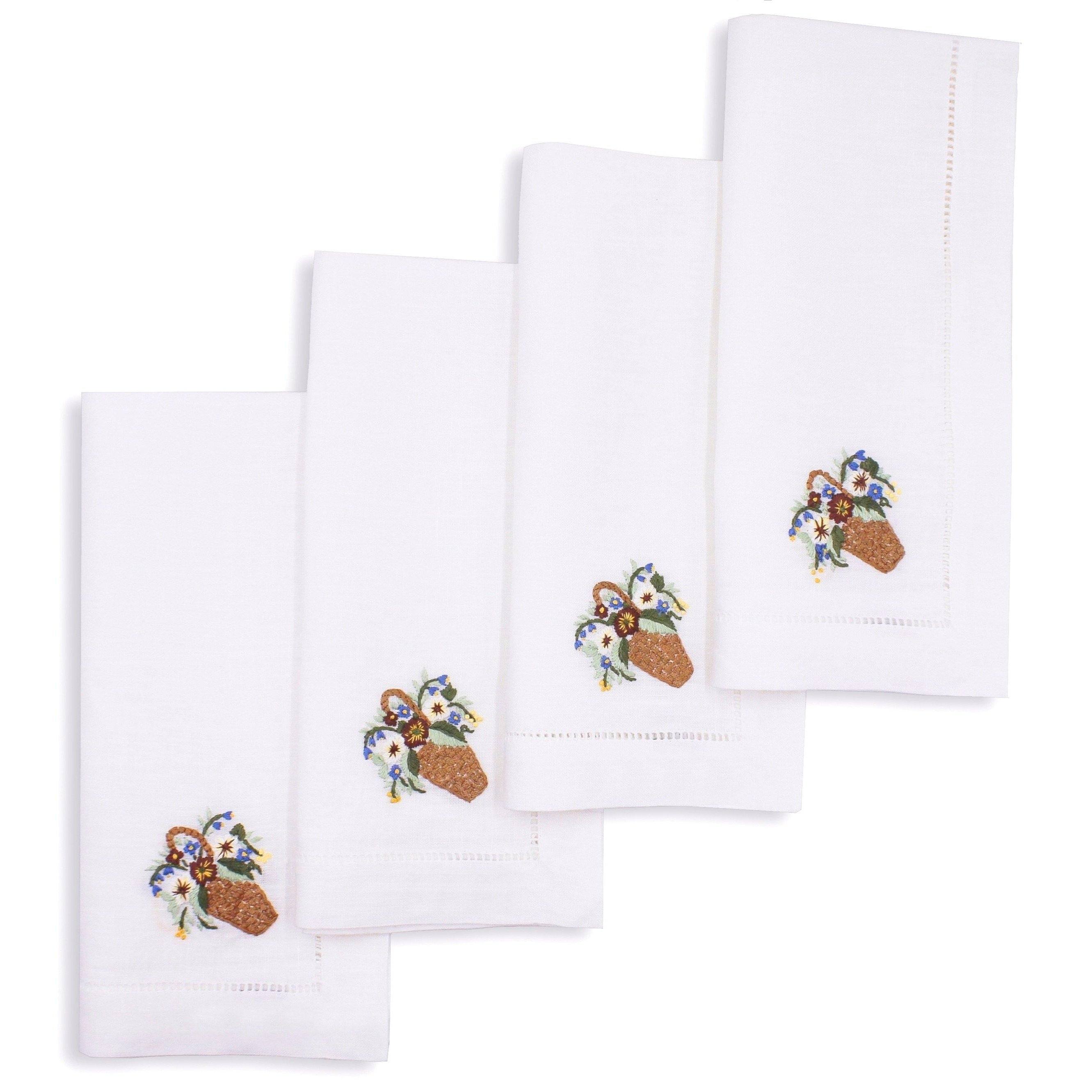 Flower Basket Dinner Napkins (4)