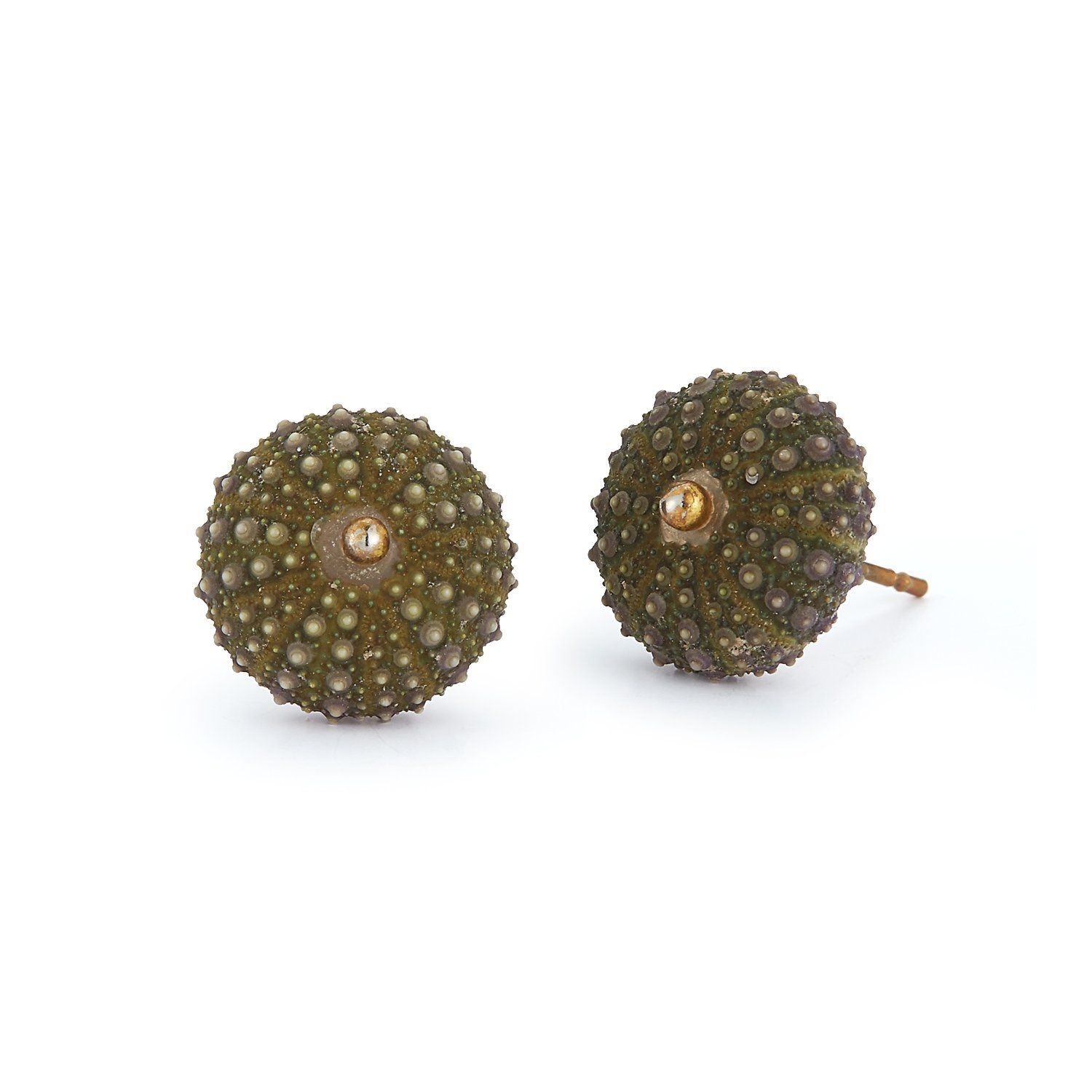 Sea Urchin Earrings - Green