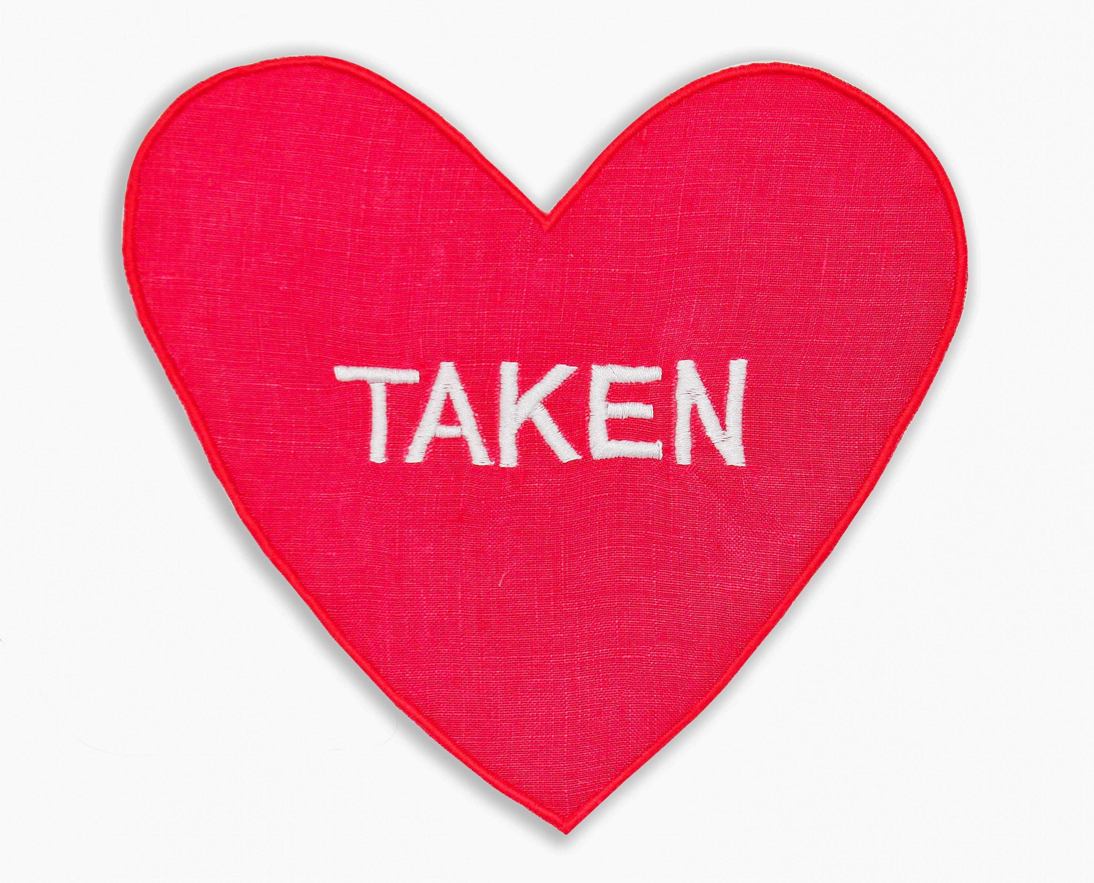 Single/ Taken Heart Cocktail Napkins (4)