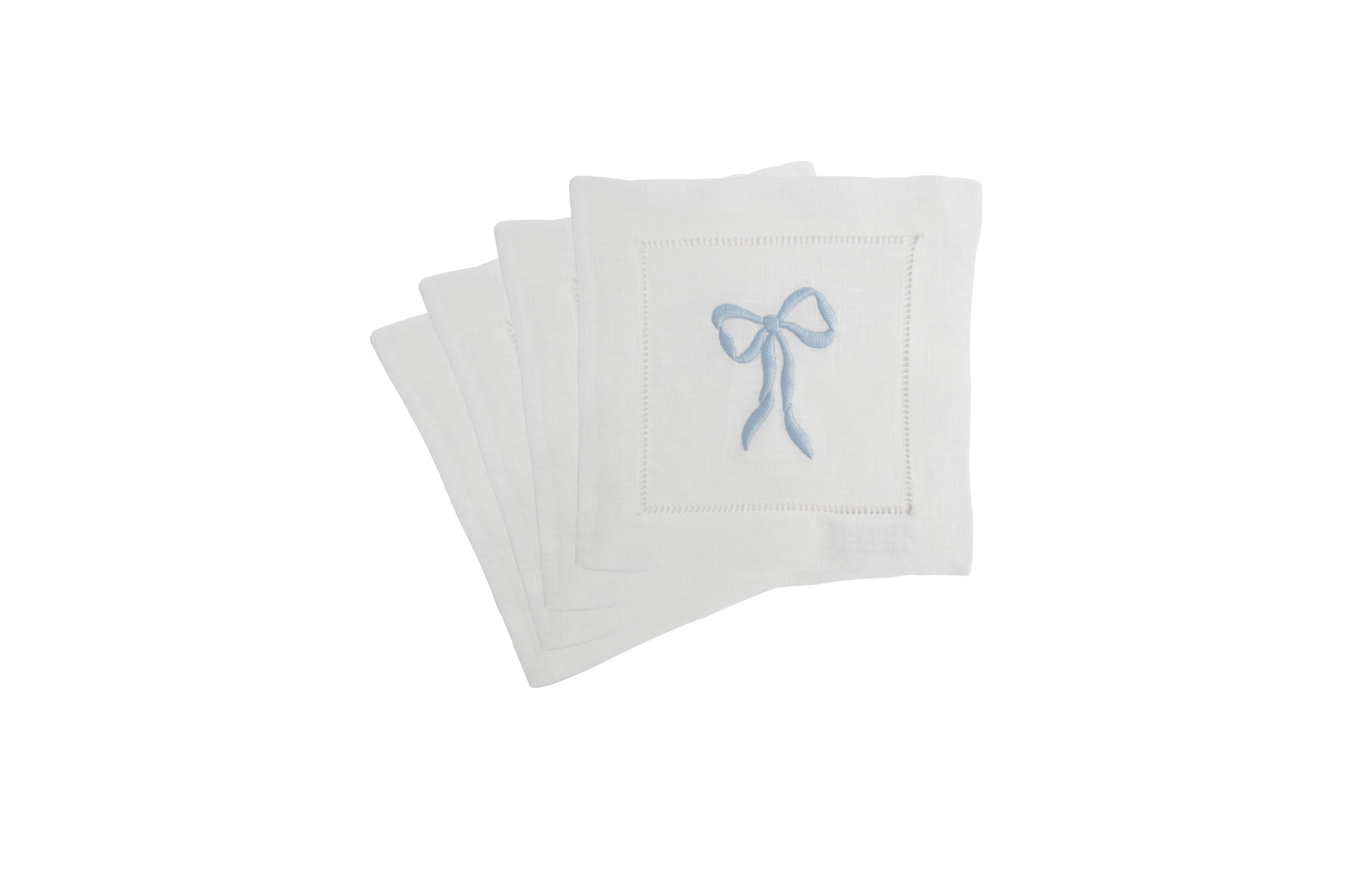 Blue Bow Cocktail Napkins (4)