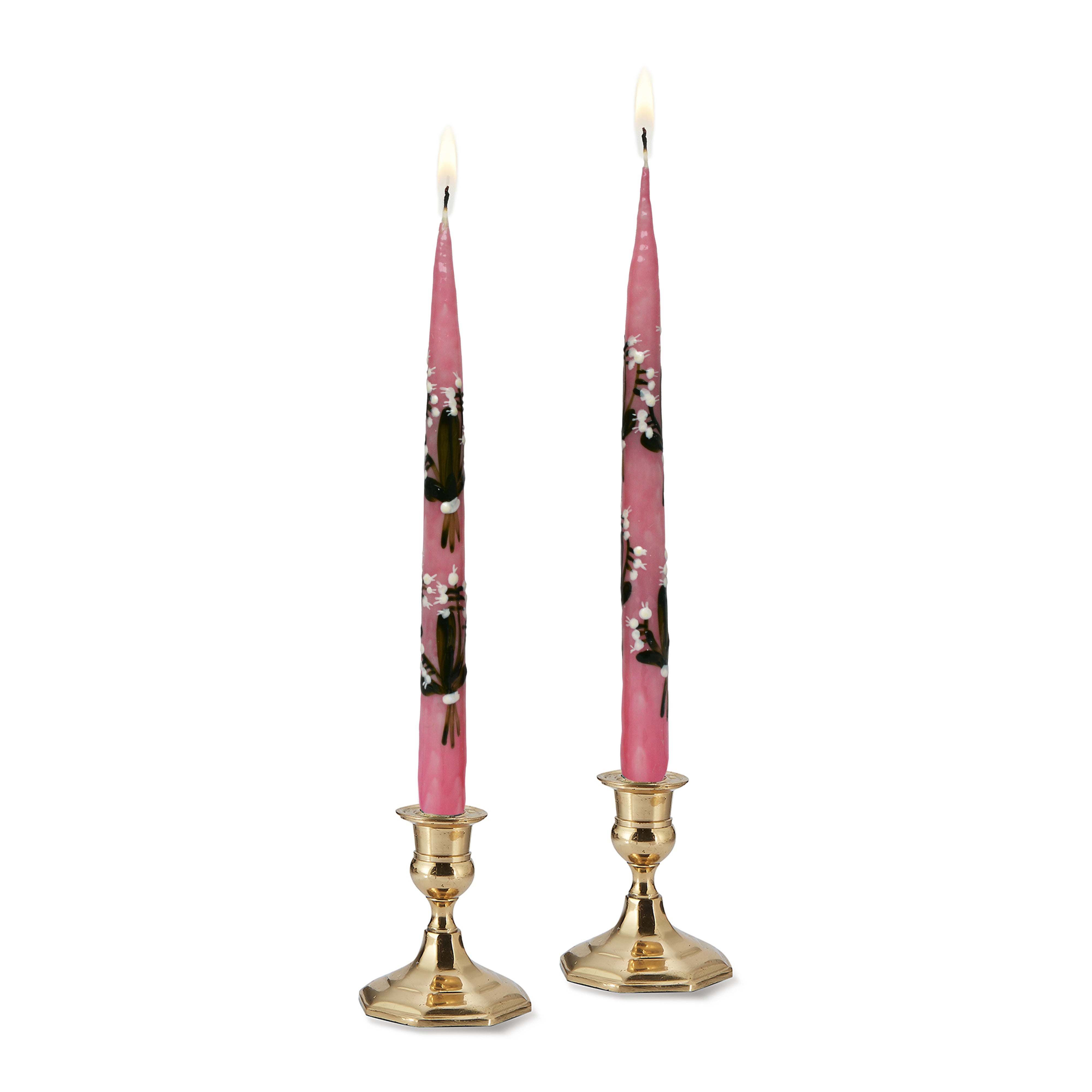 Lily of the Valley Painted Tapers (2)