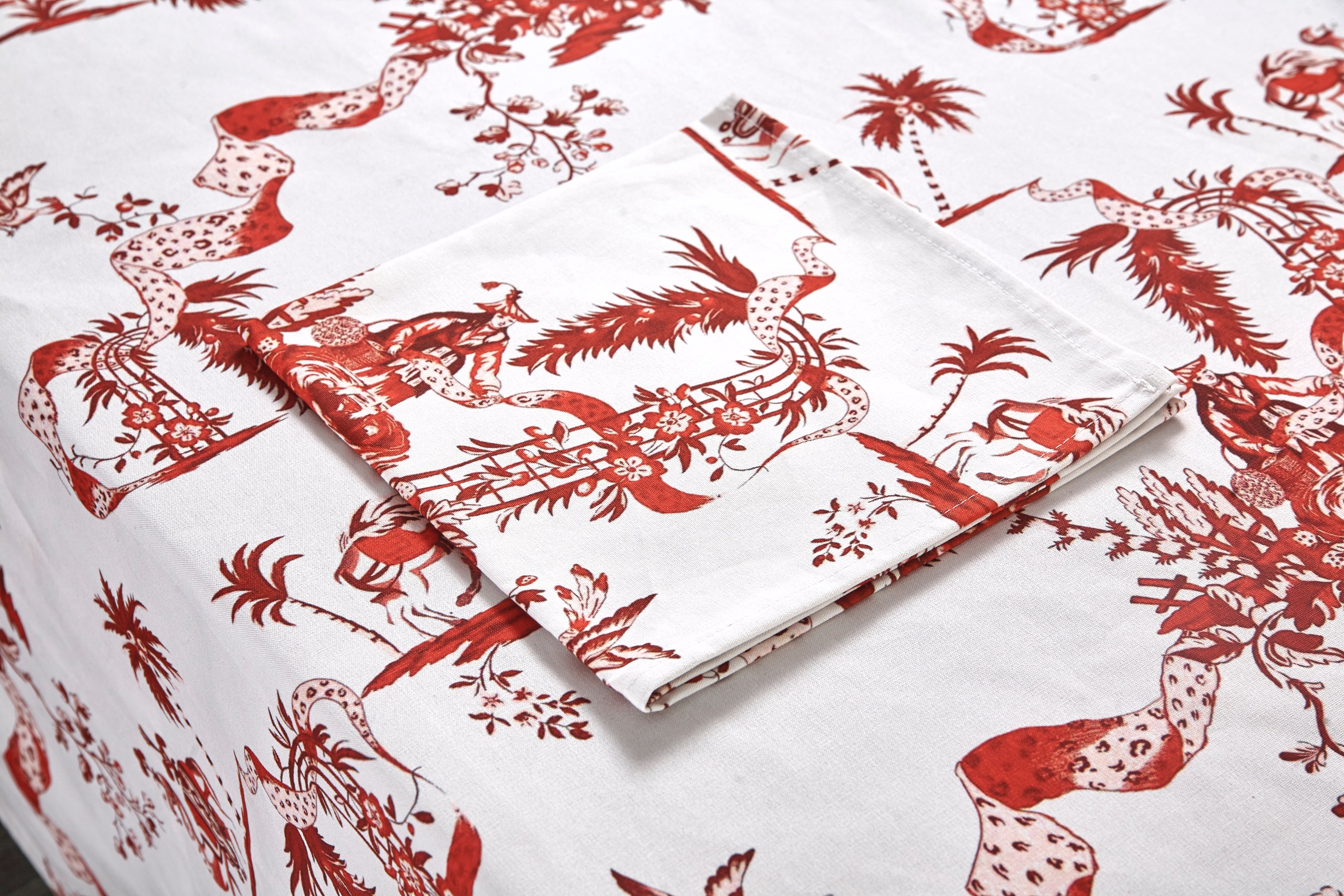 Red Toile Tablecloth