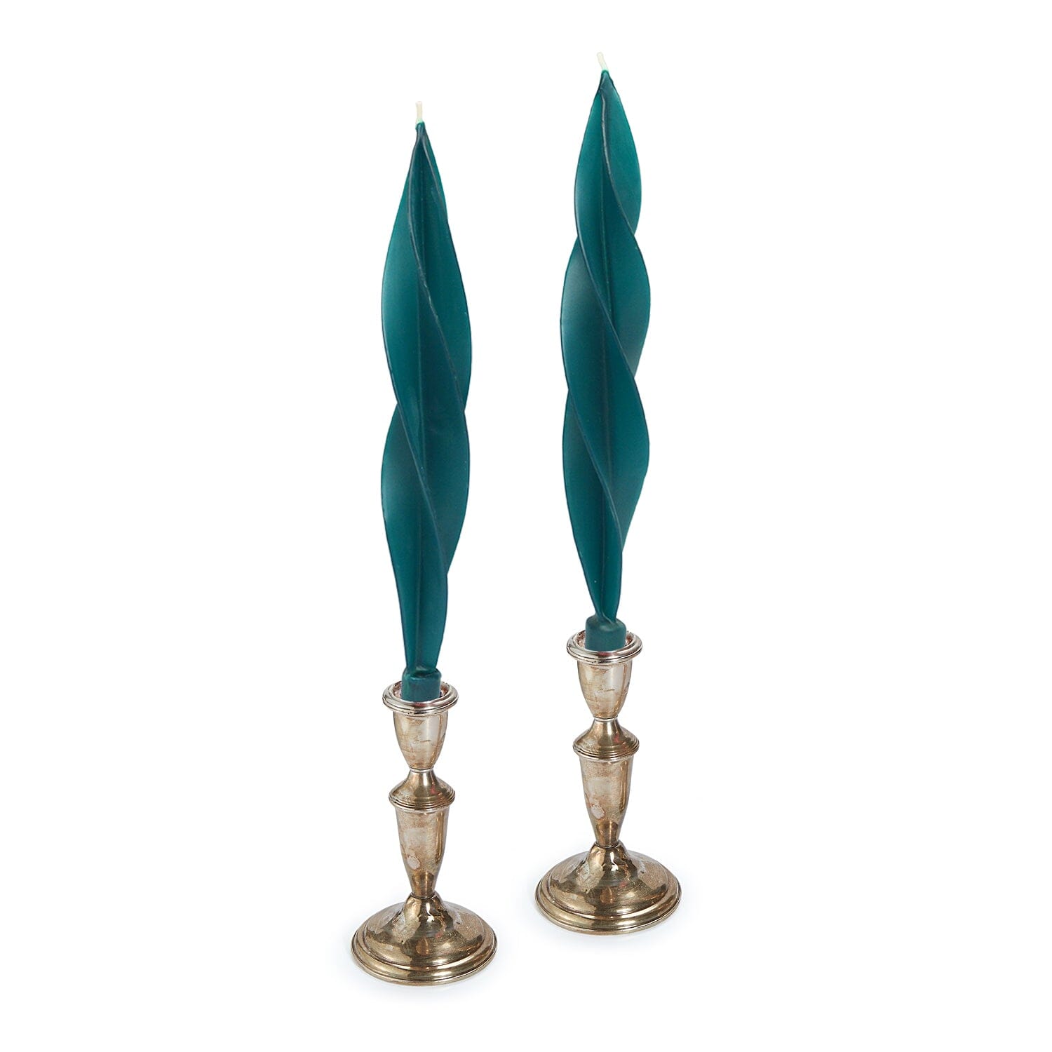 Teal Feather Candles (2)