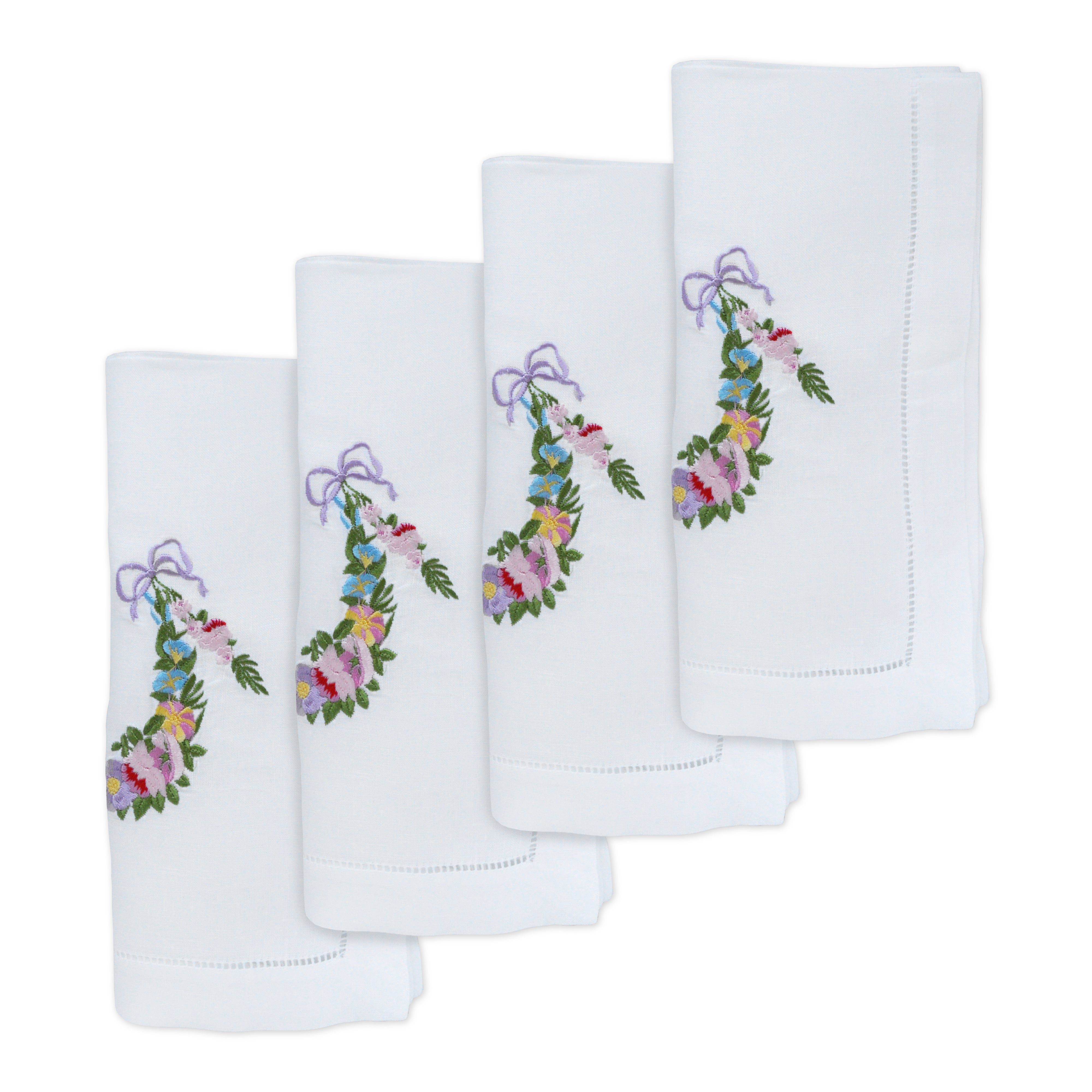 Flower Garland Dinner Napkins (4)