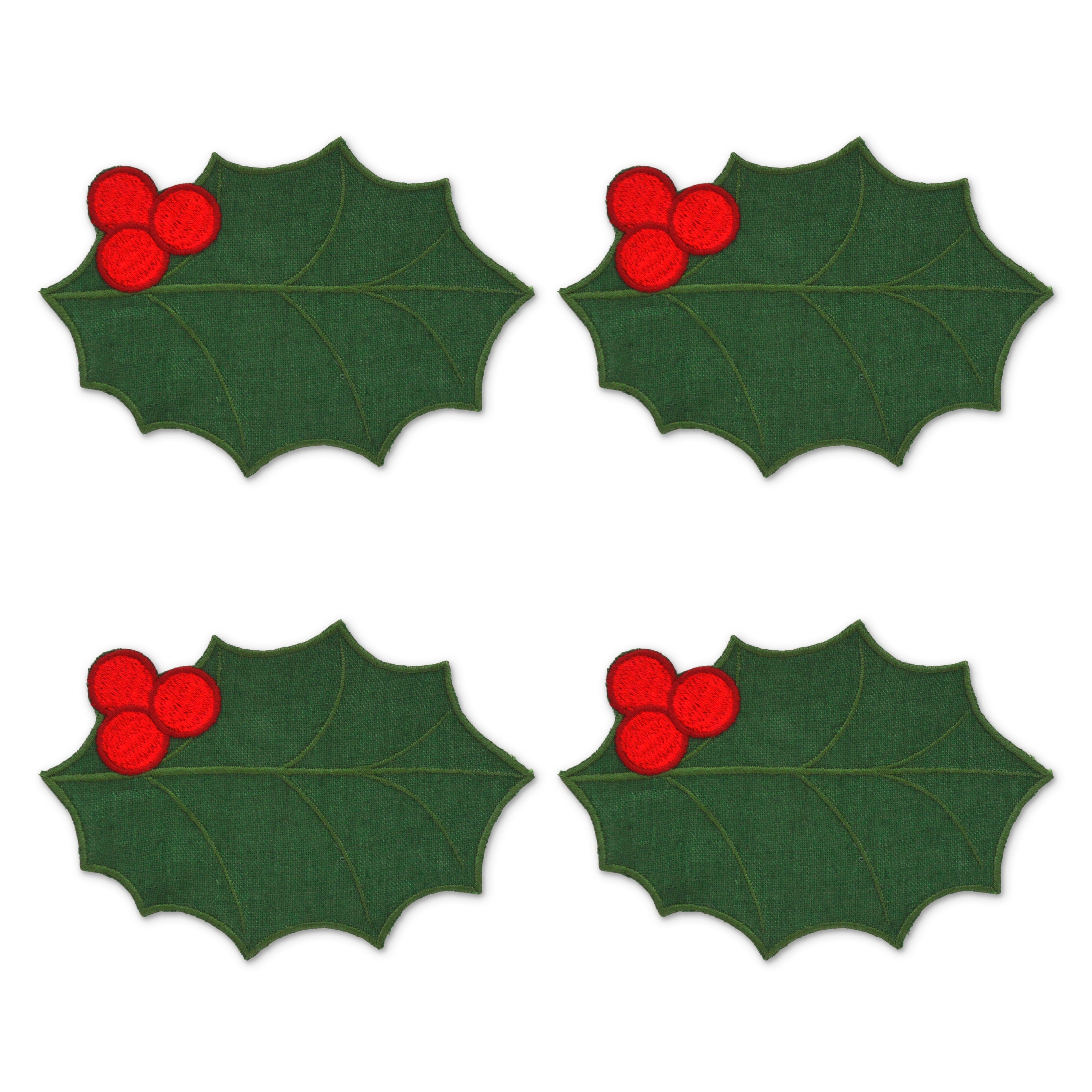 Green Holly Leaf Cocktail Napkins (4)