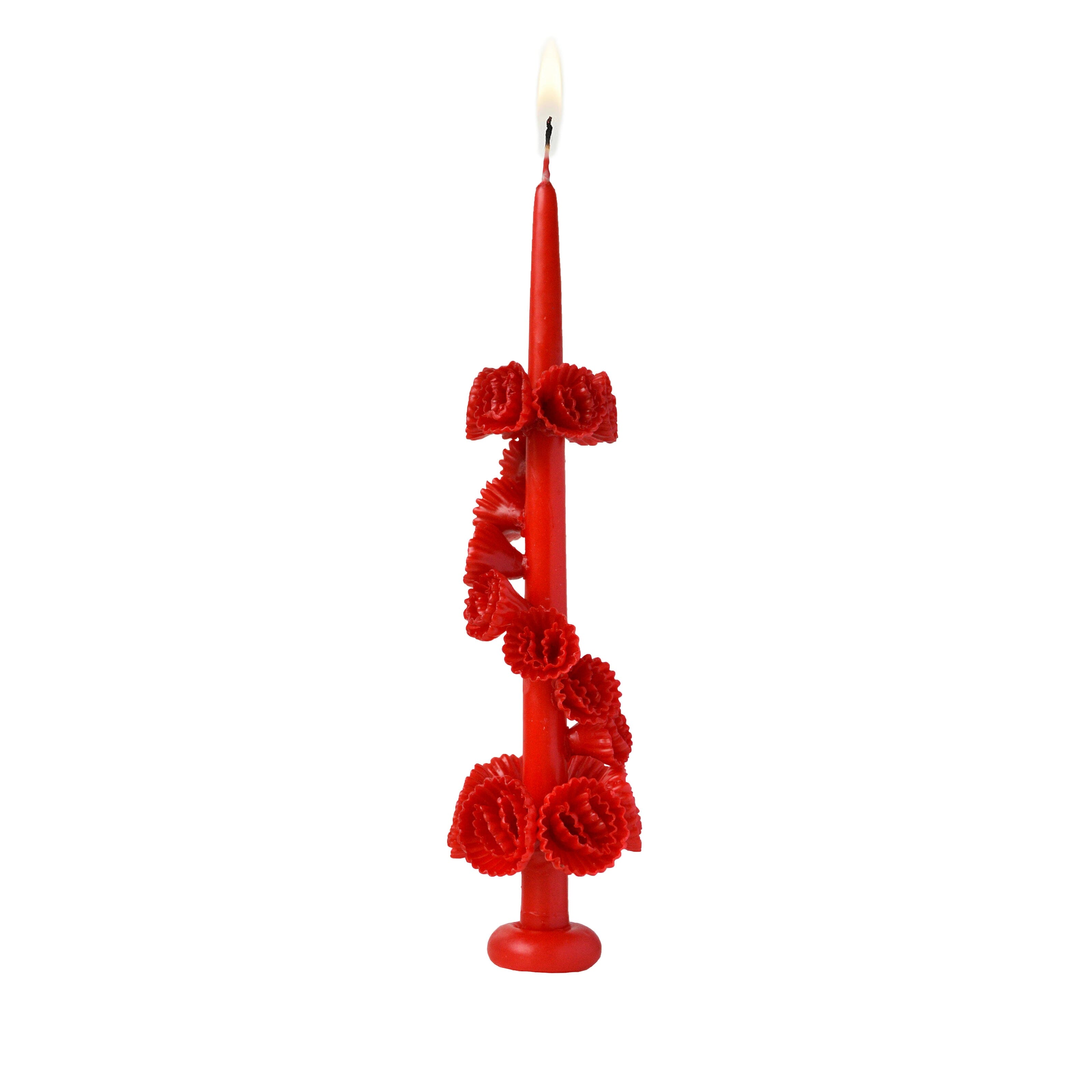 Red Flower Candle