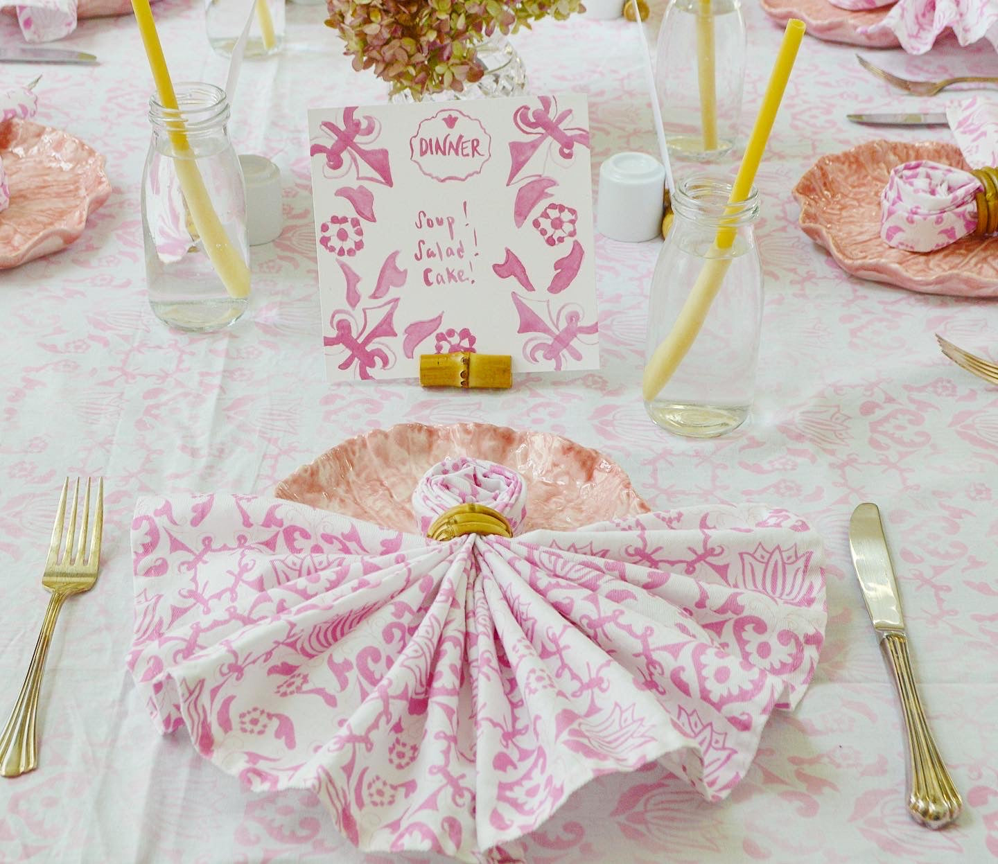 Chefanie Pink Tablecape for Bridal Shower Baby Shower or Galentines