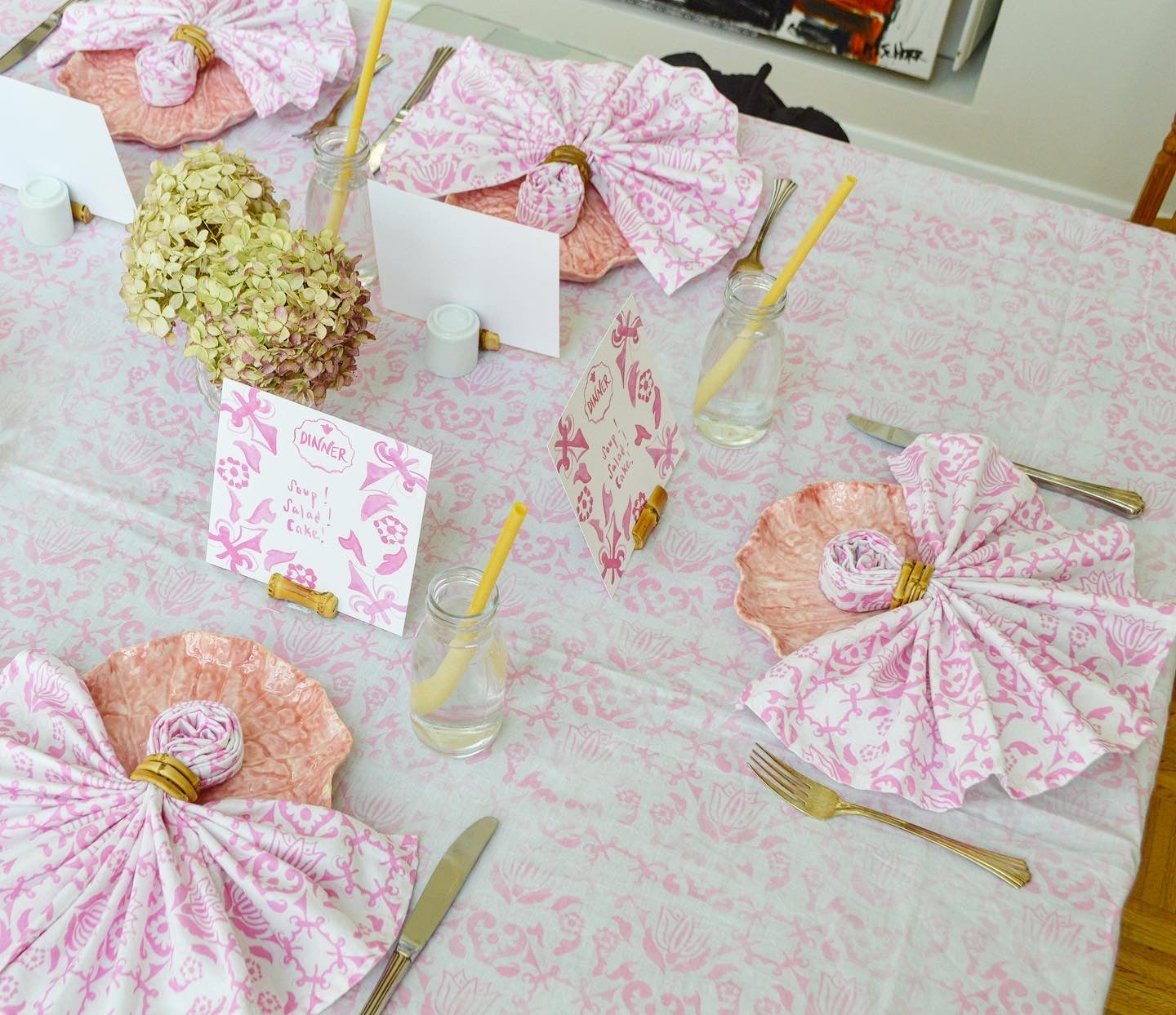 Chefanie Pink Tablecape for Bridal Shower Baby Shower or Galentines