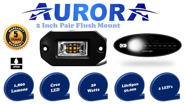 Aurora LED light wide angle flush mount