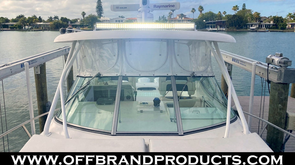 50-inch-white-curved-boat-light-bar-stama-aegean-42-foot-installed