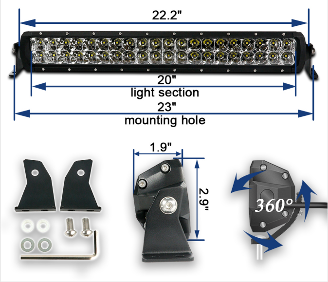 Aurora D5 series slim series led light bar