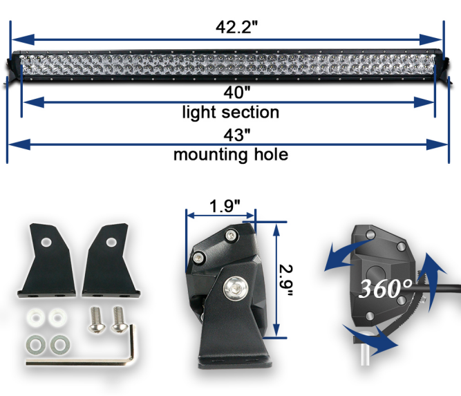 Aurora D5 series slim series led light bar