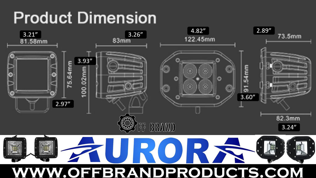 aurora wide angle scene beam led light diemensions