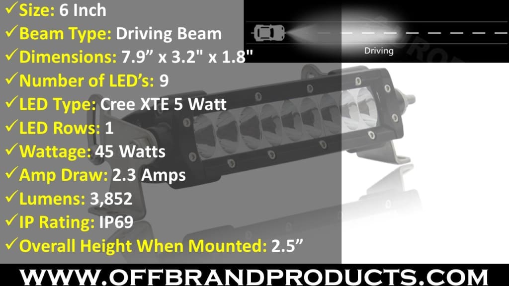 aurora driving beam specs