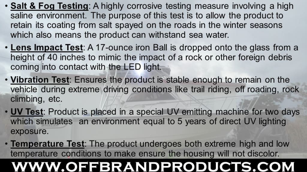 marine light bar testing