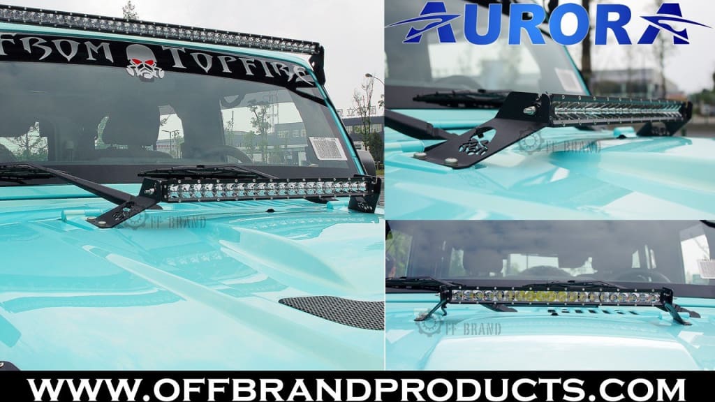 Aurora jeep wrangler led light bar mount
