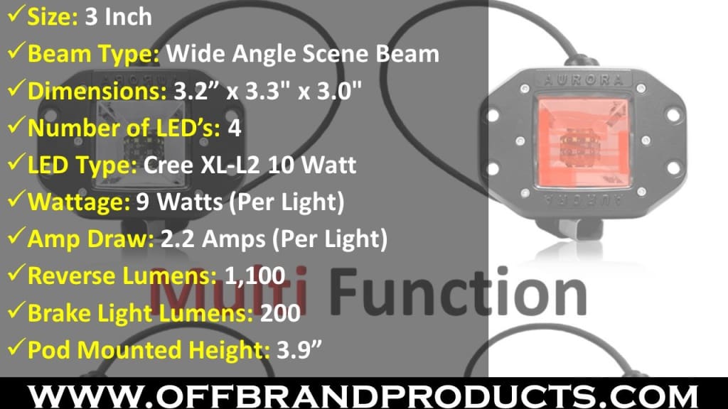 aurora led reverse lights specs