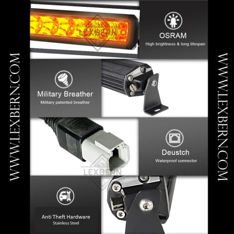 LED Light Bars  Single Row, Dual Row, RGB, Stealth, Amber, White