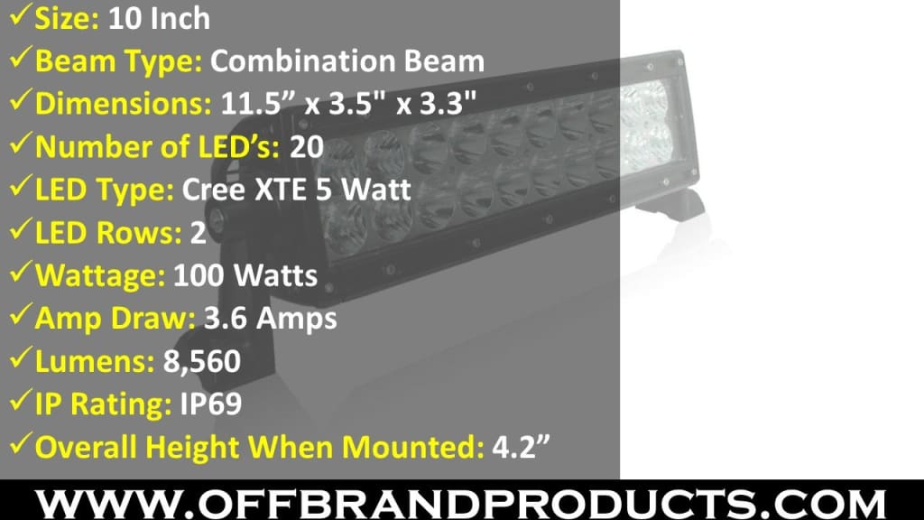 aurora 10 inch led light bar