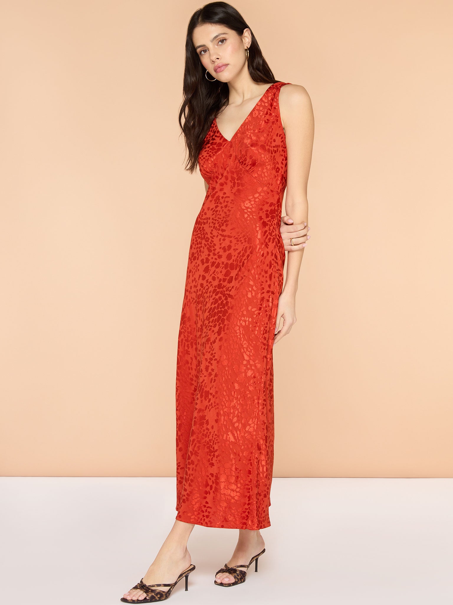 Iris Maxi Dress in Brick Orange