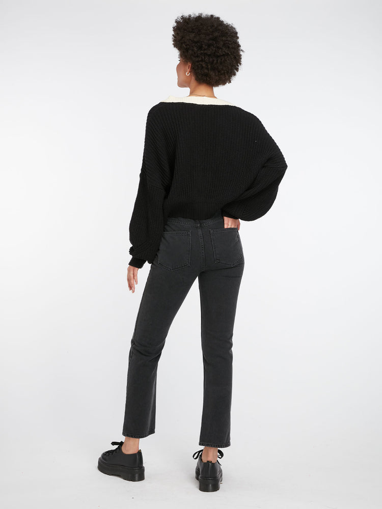 Marta High Rise Straight Jeans in Grey | OMNES | Jeans & Trousers ...