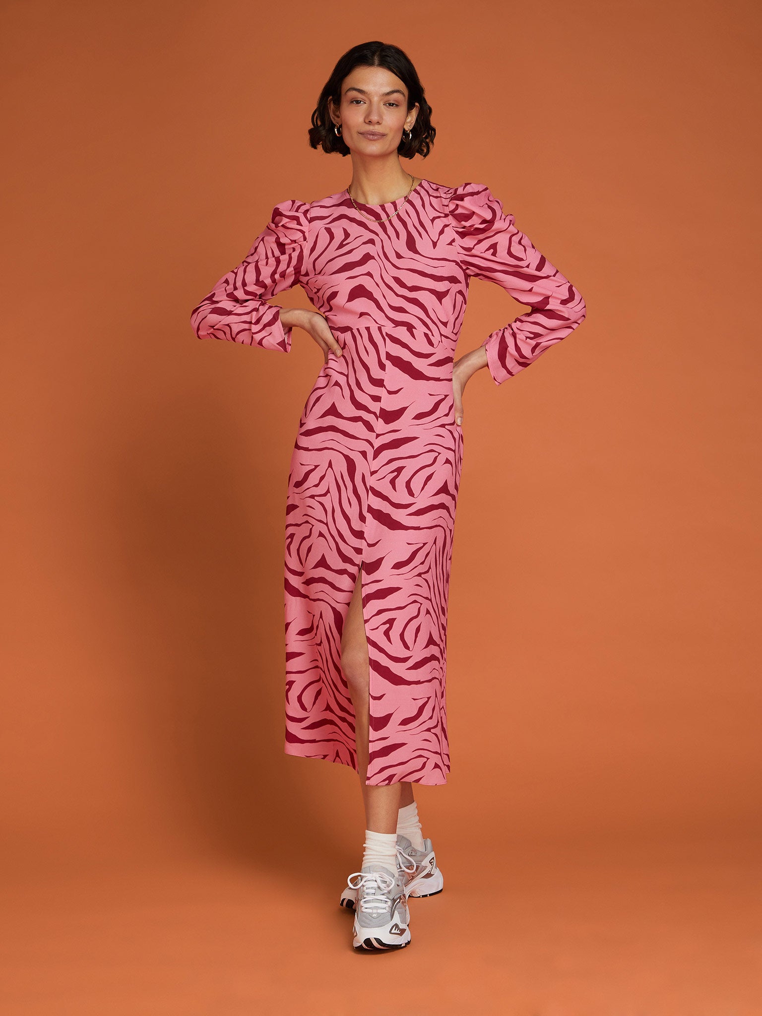 Marie Tea Dress in Pink Zebra Print product