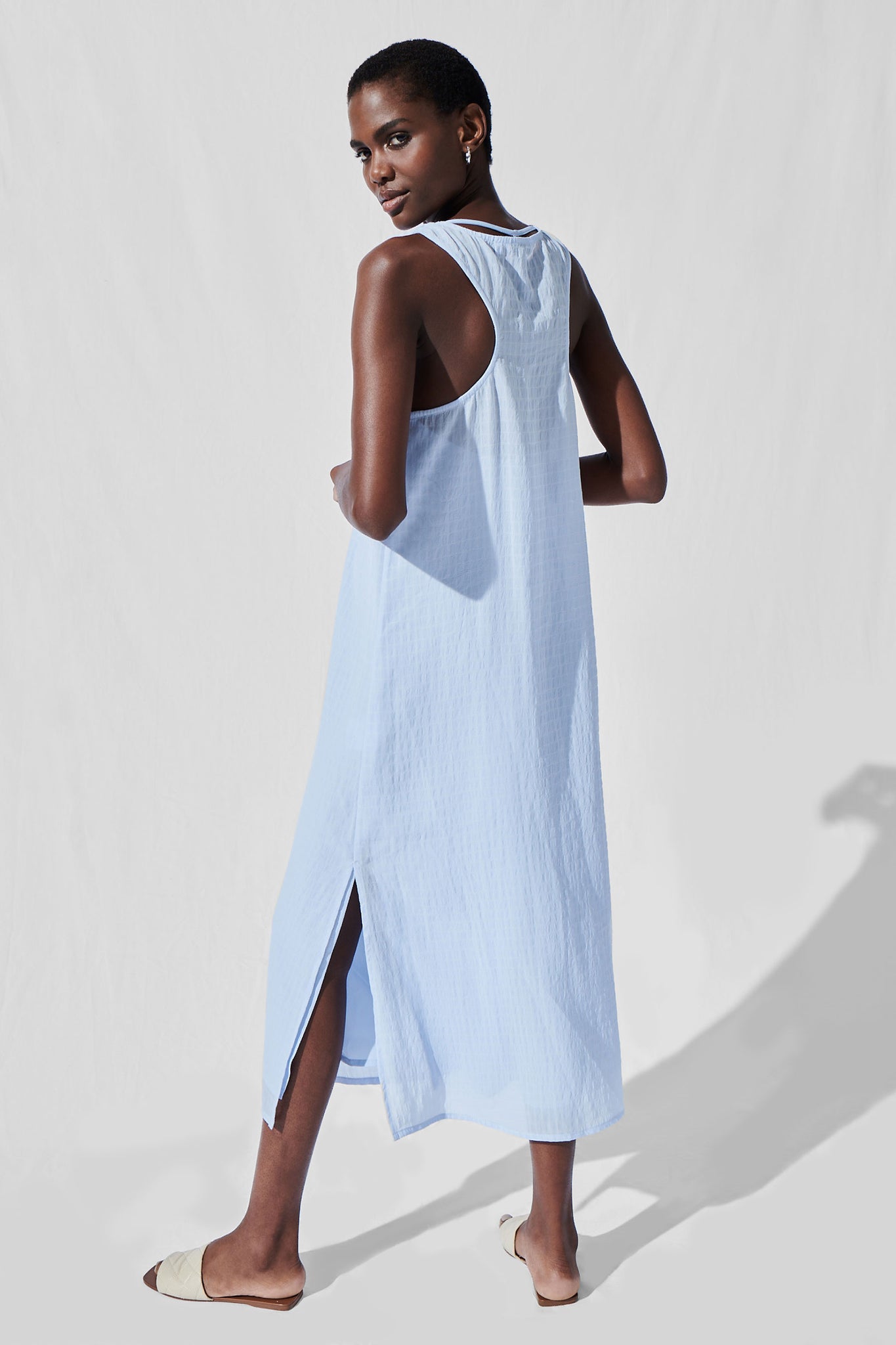 Racer Slip Dress in Light Blue | OMNES | Dresses | Sustainable