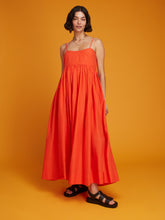 Load image into Gallery viewer, Thora Maxi Dress in Red with BCI Cotton