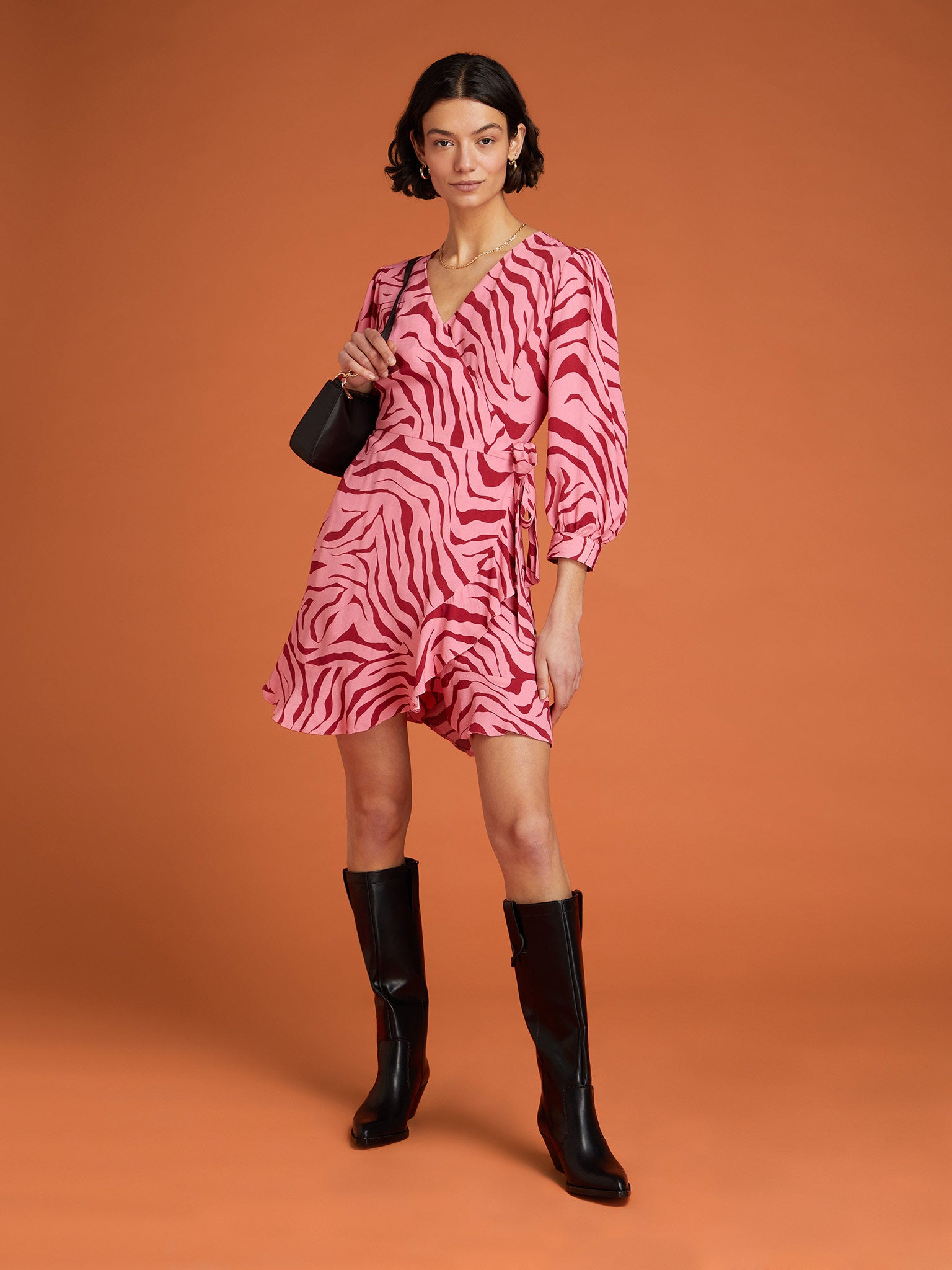 Rosalyn Mini Dress in Pink Zebra Print product